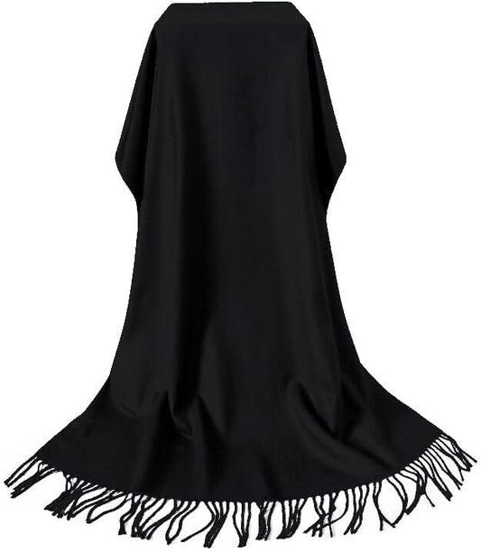 Rodaruus Women's Scarf Solid Color Shawl and Wrap. Super Soft Warm Long Large Scarf Pashmina with Cashmere Feel - color: Black