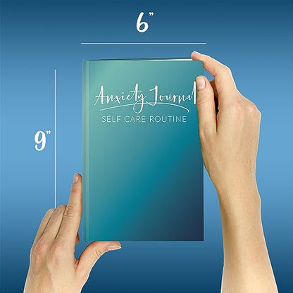 BookFactory Anxiety Journal/Self Care Routine Tracking/Track Stress & Anxiety Triggers - 100 Pages, Soft Touch Laminate Hardbound, 6'' x 9'' (Made in USA) - style: Anxiety Laminate Hardbound
