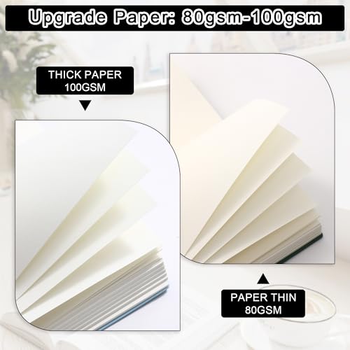 Thick Blank Journal Notebook 400 Pages 3.9 × 5.5 No Lines Soft Leather Blank Notebook for Women Drawing Book Memo Writing Sketch Diary Notebook- Upgrade100GSM Paper (Lemon Yellow-400 Page) - color: Lemon Yellow-400 Page