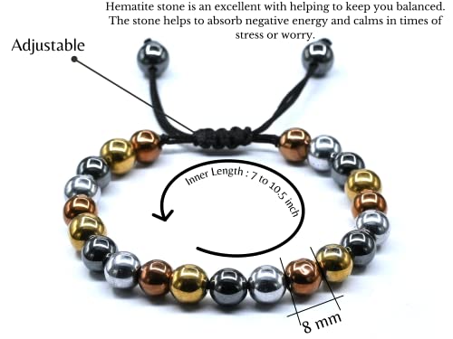 Amazing Gemstone Smoking Cessation Bracelet - Multi Hematite Bracelet Set for Men Women Healing Calming Anxiety Stress Relief Gifts (Adjustable) - color: Smoking Cessation