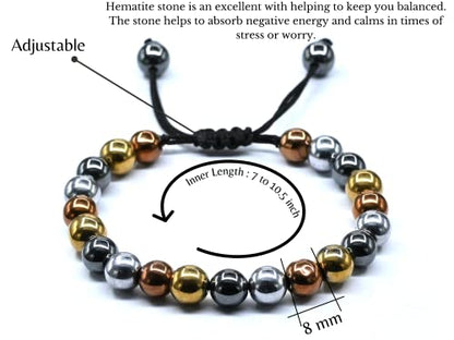 Amazing Gemstone Smoking Cessation Bracelet - Multi Hematite Bracelet Set for Men Women Healing Calming Anxiety Stress Relief Gifts (Adjustable) - color: Smoking Cessation