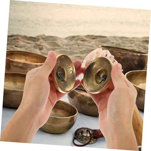 Meditation Bell Copper Cymbals for Yoga and Mindfulness Portable Design for Easy Use for Meditation Sound Therapy and Spiritual Practices