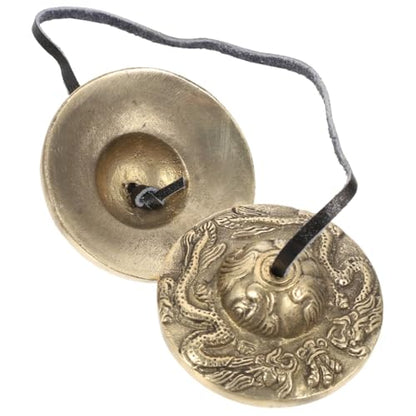 Cymbal Meditation Instrument Vintage Hand Bell Chime for Yoga and Sound Healing Lightweight Copper Tingsha for Relaxation and Mindfulness Practices