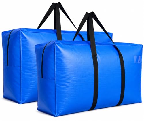 Extra Large Storage Bags, Jumbo Moving Tent Storage Bags, Foldable Big Blue XXL Duffle Bag for Travel,Christmas Tree Bag, 42x23x13.5inch - 2PACK - color: Blue-2 PACK, size: 42"L x 13.5"W x 23"H