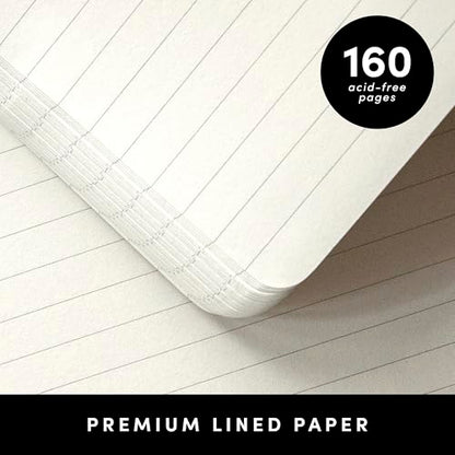 PAPERAGE Lined Journal Notebook, Hardcover Journal for Women & Men, 160 Pages, (5.6 in x 8 in), College Ruled Journaling Notebook for Work, School Supplies & Note Taking, (Turquoise) - color: Turquoise, style: A. Lined