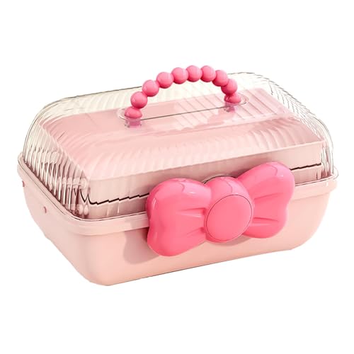 Zerodis Girls Receiving Storage Box with Movable Partition Design 3 Layer Desktop Desk Organizer for Hair Accessories, Toys, Screws, Nuts Plastic 10.8 X 5.7 X 5.9in ()