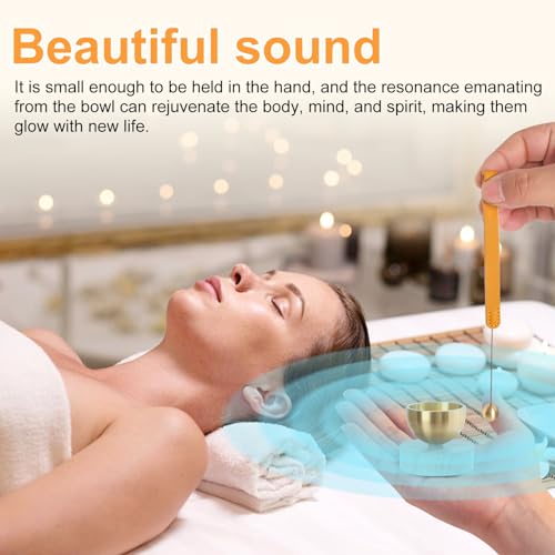 1PCS Mini singing bowl set, suitable for yoga, meditation and relaxation, mindfulness, chakra healing,Creates Beautiful Sound for Healing, Meditation & Relaxation, Gift for Men and Women (Mini size)