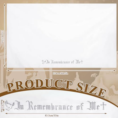 Large in Remembrance of Me Altar Frontal 88.2x52in Holy Communion Table Cloth Cover White Rectangle Communion Table Cloths for Church for Gatherings Baptism Ceremonies (Silver Embroidery) - color: Silver Embroidery