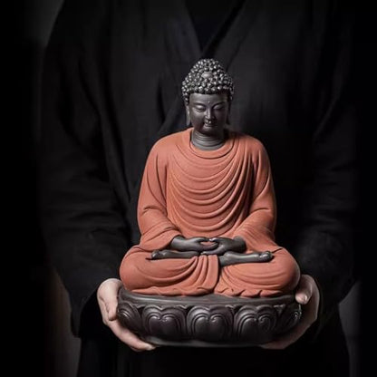 Sculpture Meditating Statue Entrance Zen Statue Ornaments Office Ceramic Crafts Ornaments Figurine Sitting