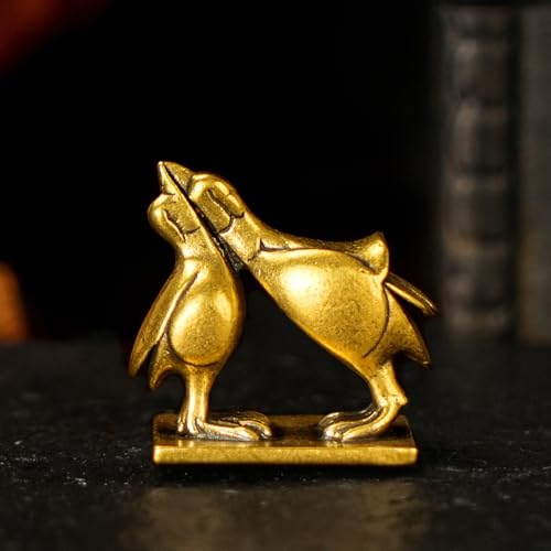 CHOVY Kiss of Balance Brass Sculpture - 100% Solid Brass Twin Birds Yin Yang Statue, Parallel Beaks Harmony Art for Couples, Meditation & Zen Decor, Unique Gift for Soulmates & Spiritual Seekers