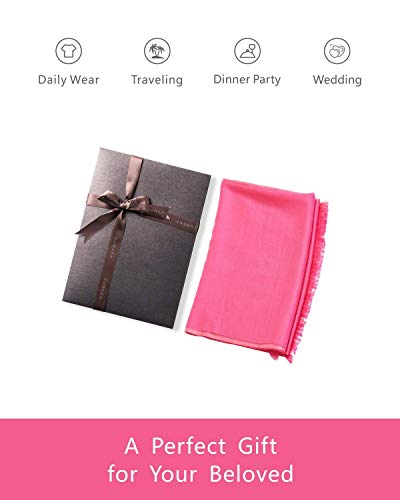 EURKEA Women's Scarf Pashmina Silky Soft Shawls Wraps Stole for Evening, Wedding and Gift - color: Pale Pink Blend