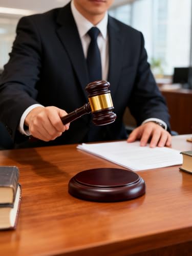 Perfect Desk Accessory, Wooden Gavel and Sound Block Set for Lawyers, Judges, Chairmen of The Board Auction, Club Presidents - style: Classical