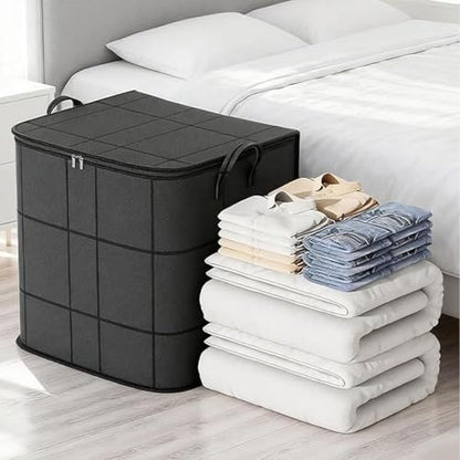 1 Pcs 180L Sturdy Oversized Storage Bag Organizer,Waterproof Non-Woven Moving Bags with Double Zippers & Reinforced Handles for Moving Supplies,Traveling,Clothes,Blankets