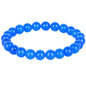 QOGIR Handmade Healing Bracelet,6mm Natural Gem Stone Bracelet rope bracelet - color: Blue Jade(Transformation and Protection), size: 8mm