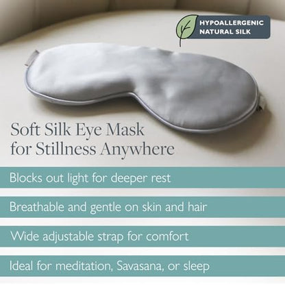 Scentered Yoga & Meditation Gift Set with Silk Eye Mask & Escape Aromatherapy Balm – Natural Silk Eye Mask to Block Out Light & Calming Essential Oils Balm – Mindful Escape Kit for Meditating & Yoga - size: Silk Eye Mask & Escape Balm