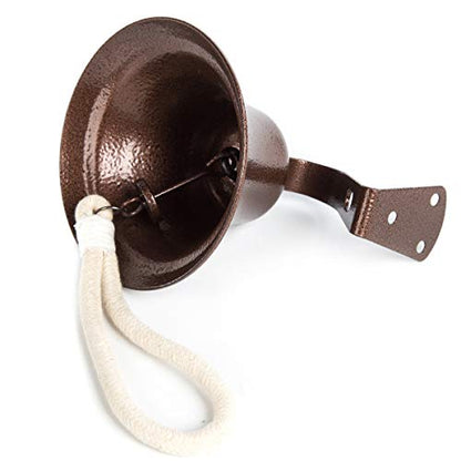 WMM Hanging Bell Dinner Bell Outdoor Bell Bracket Mount Wall Bell Indoor Rope Bell Ship/Boat/Nautical/Door/School/Reception/Home/Church Bell(Copper) - color: Copper