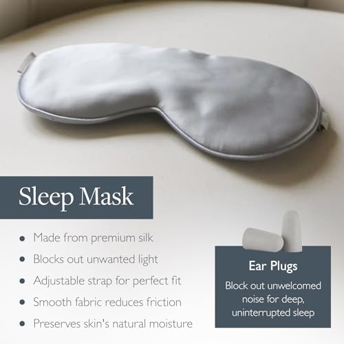 Scentered Sleep Essentials Travel Sleep Gift Set - Aromatherapy Sleep Well Balm, Luxury Silk Eye Mask & Ear Plugs for Sleeping - Lavender Essential Oil Blend - Self-Care Gifts for Women - size: Eye Mask, Travel Balm & Ear Plugs in Travel Pouch