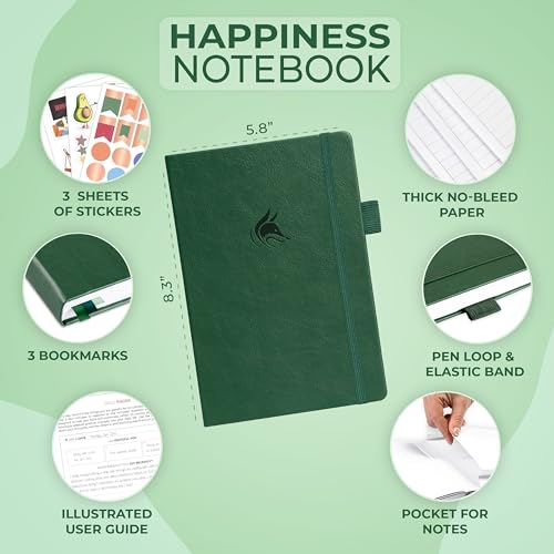 Clever Fox Happiness Notebook – Daily Positivity Journal for Women with Prompts & Positive Quotes – Affirmation & Self Esteem Gifts (Forest Green) - color: Forest Green