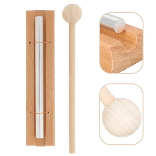 Generic 2-Pack Meditation Chime Hand Bells for Mindfulness Classroom Percussion Instruments Mallets for Yoga Prayer and Sound Therapy