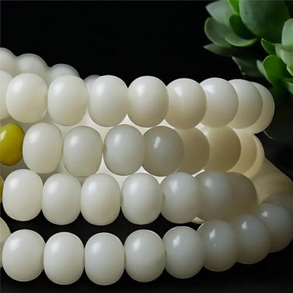 Mala Bead Strand Bracelet, 108 Buddhist Prayer Beads Yoga Meditation Green Malachite Beads Necklace Women man - style: 8mm White Jade Bodhi