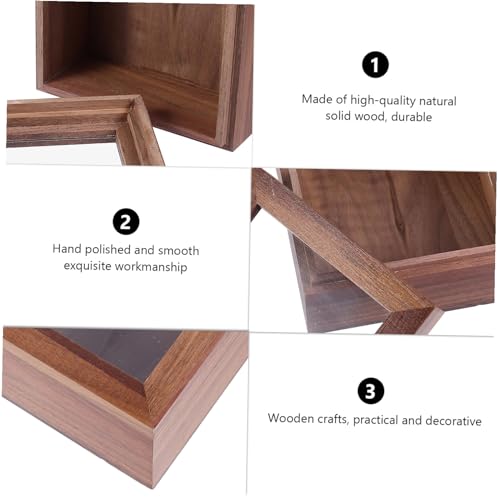 1pc Wooden Storage Box Lid for Organizing Jewelry Cosmetics and Sundries Natural Walnut Desktop Storage Case for Home and Office