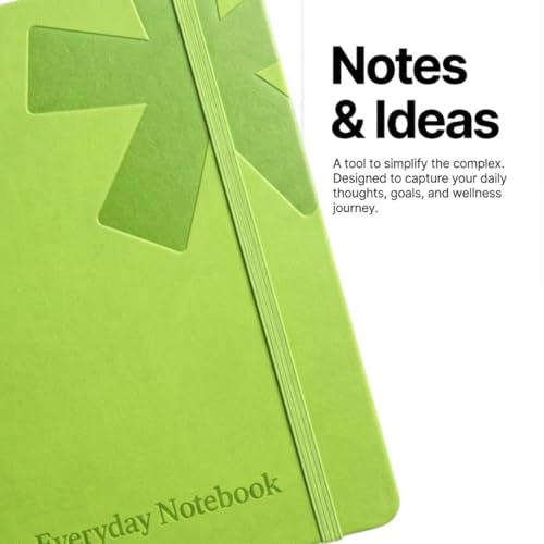 A5 Blank Leather Journal for Women & Men - Hardcover Daily Journal Planner - PU Leather Travel Notebook - Lay-Flat Binding & 188 Pages Thick Paper with Elastic Band & Ribbon Bookmark (Mint Green, Lined)