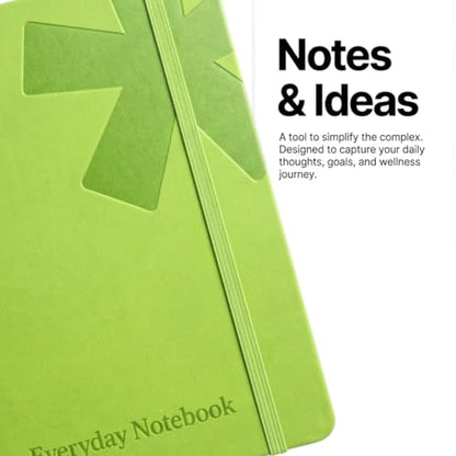 A5 Blank Leather Journal for Women & Men - Hardcover Daily Journal Planner - PU Leather Travel Notebook - Lay-Flat Binding & 188 Pages Thick Paper with Elastic Band & Ribbon Bookmark (Mint Green, Lined)