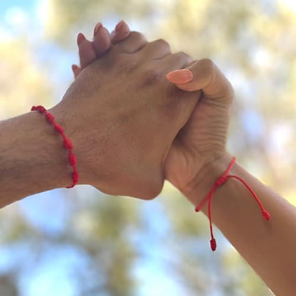 Red String Bracelet, Protection, Luck and Love, Handmade in the Holy Land, Hindu, Buddhist and East Asian Faith Symbol, Evil Eye Strand for Men and Women, Spiritual and Adjustable Bracelet, with CoA - style: Red String Bracelet - 7 Knots