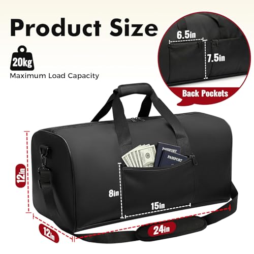 Large Fireproof Document Bag, 24x12x12in Portable Fireproof Waterproof Document Box for Travelling, Camping, Multi-Pocket Organizer for Cash, Valuables, Fire Proof Bag with Shoulder Strap