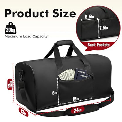 Large Fireproof Document Bag, 24x12x12in Portable Fireproof Waterproof Document Box for Travelling, Camping, Multi-Pocket Organizer for Cash, Valuables, Fire Proof Bag with Shoulder Strap