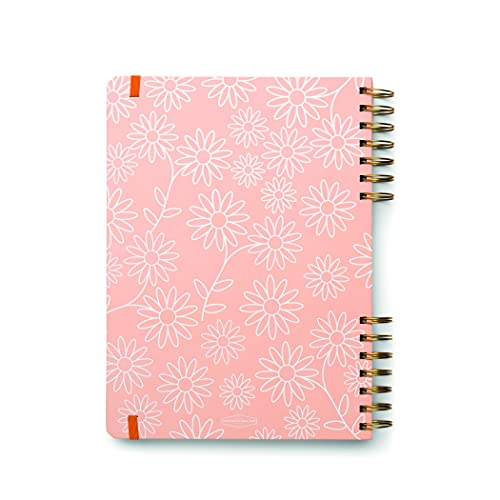 DesignWorks Ink Pink Take Care Spiral Mindfulness Notebook Guided Gratitude and Wellness Journal Undated Daily Planner With Self Care and Activity Prompts and Stickers, 7.5" x 10.25