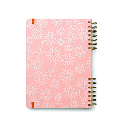 DesignWorks Ink Pink Take Care Spiral Mindfulness Notebook Guided Gratitude and Wellness Journal Undated Daily Planner With Self Care and Activity Prompts and Stickers, 7.5" x 10.25