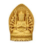 Ulalaza Boxwood Buddha Statue Solid Wood Carvings Carved Locker Box Sculpture Decoration - color: S1-yellow