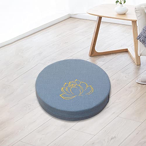Meditation Cushion Washable 40cm Dia Traditional Tibetan Meditation Pillow Comfortable Floor Pillow for Outdoor Meditation, Blue 6cm
