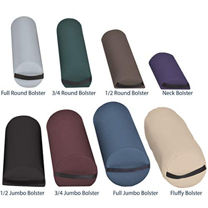 EARTHLITE Bolster Pillow Half Round – Durable Massage Bolster, 100% PU Upholstery incl. Strap Handle/Professional Quality for Massage Tables/Back Pain Relief - color: Burgundy