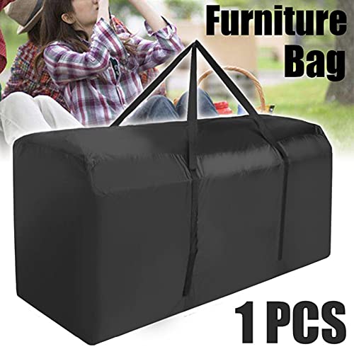 Outdoor Cushion Storage Bag 210D Christmas Tree Pillow Storage Organizer Bags Large Capacity Chair Cushions Covers for Patio Furniture (M: 47.6x15.2x21.5in) - size: M: 47.6x15.2x21.5in