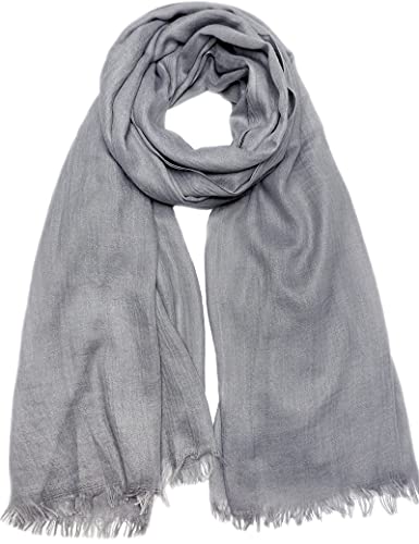 Women Summer Scarfs Lightweight Large Long Gauze Shawl Linen Beach Wrap Plain 75”×43” - color: Grey