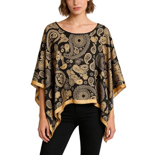 Women's Satin Cover Up Short Poncho Tops Sheer Chiffon Boho Pashmina Shawl Beach Soft Shawl - color: Style20