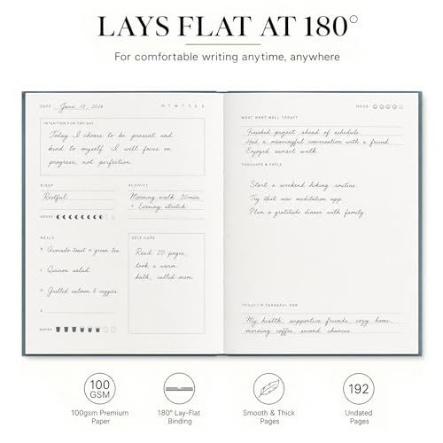 &And Per Se Wellness Journal, Self Care & Daily Journal for Women, Mental Health Planner with Habit Tracker, Diet & Goals, Undated, Gift-Ready (Stardust Blue) - color: H-Stardust Blue