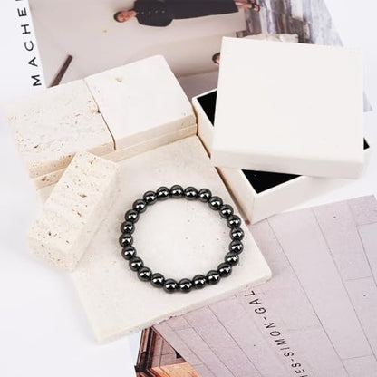 Natural Energy Healing Stone Charm Bracelet 8mm Natural Energy Healing Lava Rock Bracelet - Unisex - color: ZLY-hematite