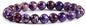 Amandastone Natural Gemstone 8mm Round Beads Stretch Bracelet 7 Inch - color: Dyed Purple Sea Sediment Jasper