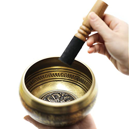 Copper Bowl Tibetan Singing Bowl Ringing Copper Buddha Sound Bowl Meditation Meditation Bowl for Healing and Mindfulness Ornaments Crafts Bowl,12.5cm - size: 12.5cm