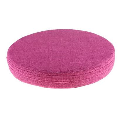 6cm Portable Round Yoga Meditation Cushion - Weight Breathable Linen, Perfect for Home and Outdoor Exercise - Rose