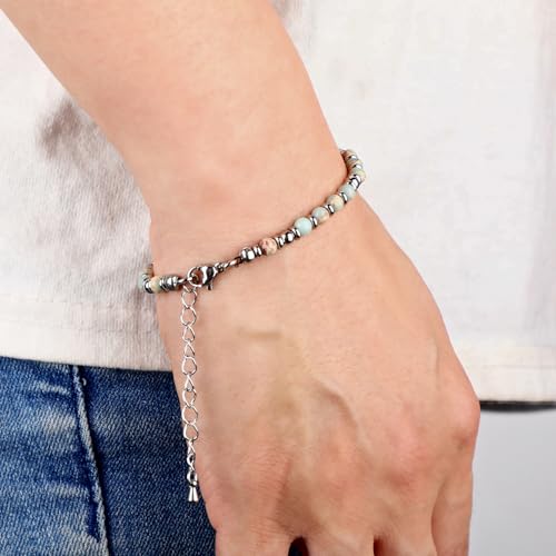 LPBeads Beaded Bracelets for Women Energy Gemstone Charm Jewelry Adjustable Bracelet Gifts for Mom, Daughter, Wife, Friends, Bestie - color: Imperial Jasper