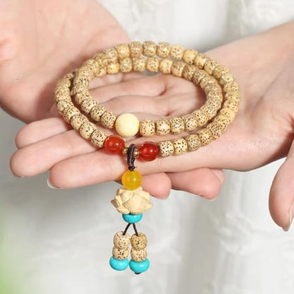 Natural Star Moon Bodhi Bracelet for Women Men Double-loop Winding Star Moon Bead Bracelet Meditatioon Healing Anxiety Relief Energy Buddha Bead Bracelets Birthday Gift - color: Bodhi 26