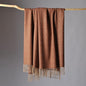 CUDDLE DREAMS Premium Cashmere Throw Blanket with Fringe, Luxuriously Soft (Diamond Ochre) - color: Diamond Ochre