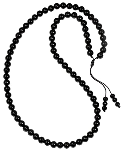 Simple Crystals and Stones Beaded Necklace Protection Balance Meditation Long Necklaces for Women and Men Amulet Jewelry - style: Obsidian