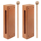 Solid Wood Rhythm Block, Set of 2, Solid Wood Rhythm Block Musical Percussion Instrument Perfect for Rhythm Classes with 2 Pack of Mallet Solid Hardwood by GNIEMCKIN - size: 2 Pack