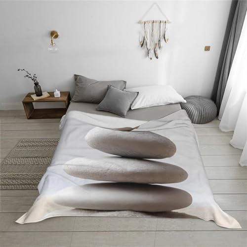 Meditation Stone Soft Throw Blanket Lightweight Cozy Plush Blanket for Couch, Sofa, Bed, Travel, Decorative All Season Blanket - size: 80"x60"