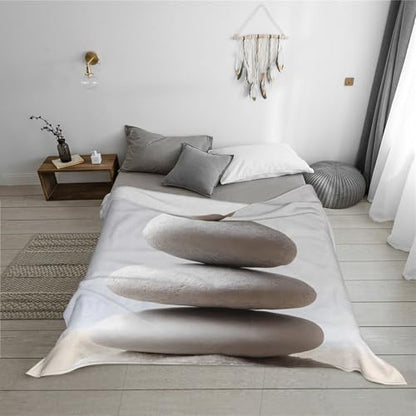 Meditation Stone Soft Throw Blanket Lightweight Cozy Plush Blanket for Couch, Sofa, Bed, Travel, Decorative All Season Blanket - size: 60"x50"